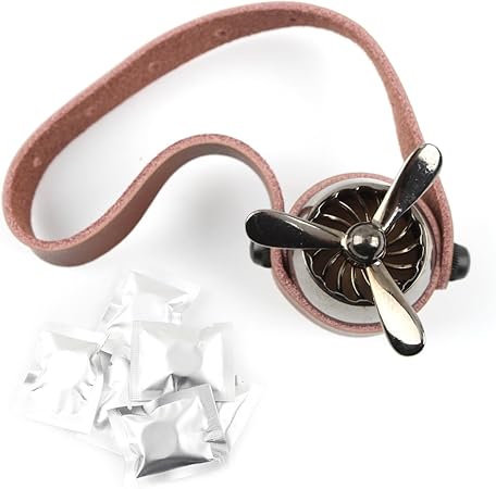 Amazon Youkiking 芳香剤 消臭剤 車用アロマディフューザー 車用 アロマディフューザー 空気清浄 車用 消臭 6枚香りパッド付け 牛皮製の綱付け ブラック 車用芳香剤 車 バイク