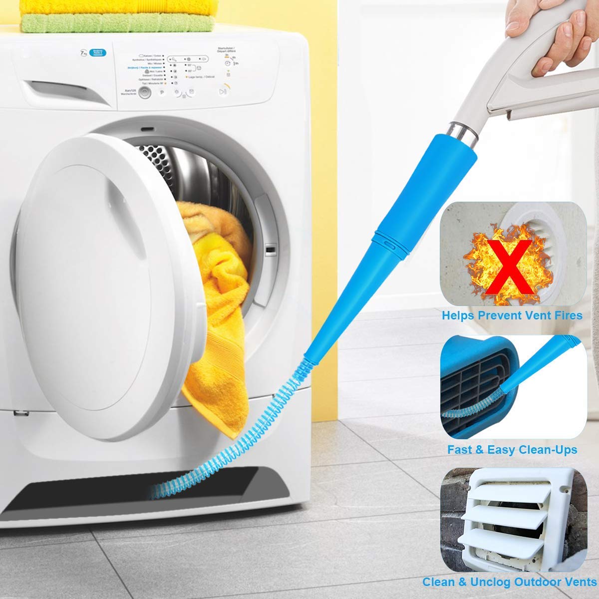 Lint Vacuum Hose Attachment Remove Lint from Dryer Vent Clean Up Narrow