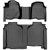 SMARTLINER All Weather Protection Custom Fit 2 Row Floor Mat Liner Set Compatible with 2019-2025 Chevrolet Silverado 1500