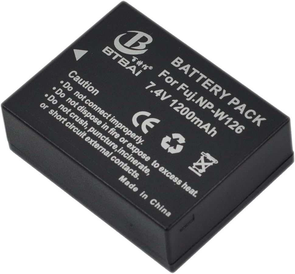 BTBAI NP-W126 Camera Battery for NPW126 NP-W126s FinePix HS30 HS30EXR HS35 HS35EXR HS50 HS50EXR X-A1 XA1 X-A2 XA2 X-A3 XA3 X-E1 XE1 X-E2 XE2 X-M1 XM1 X-T1 XT1 X-T2 XT2 X-Pro1 X-Pro2 X-Pro 2 X-E2s k1a - Image 5
