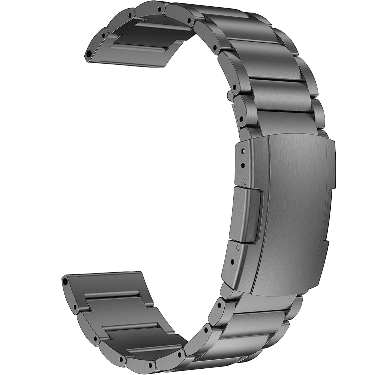 MaKTech Titanium band,22mm Light Weight Metal Link Bracelet,Compatible with Galaxy Watch 3 45mm/46mm,HuaWei Watch 4/3 & Ultimate/GT 3 Pro,Amazfit GTR 3/2 (Space Gray)