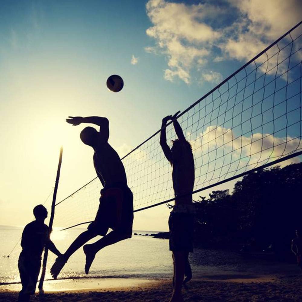 Sanung Volleyball Net with Steel Wire for Indoor and Outdoor Gardens Campus Backyard Swimming Pool Park Beach Portable Game Standard Size (32 FT x 3FT) Poles Not Included : Sports & Outdoors