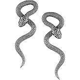 HZMAN Retro Snake Earrings for Women Stainless Steel Gothic Punk Snake Stud Earring Biker Party Jewelry Gift