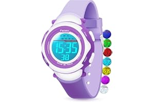 Facasu Kids Digital Watch for Girls Boys,Children's Waterproof Colorful Light UP Outdoor Sport Watch with Stopwatch Alarm-Kids Gifts for Girls Boys