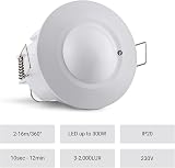 SEBSON Motion Detector Flush Mount HF Sensor Ceiling LED 1200W 360 Range 16m view 2