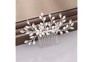 Bmirth Wedding Hair Comb Pearl Bride Headpieces Rhinestone Bridal Hair Jewelry Side Hair Accessories for Women and Girls