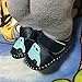 Lidiano Baby Non Slip Rubber Sole Cartoon First Walking Slippers Crib Shoes Newborn Infant Toddler Training Shoes (6-12 Months, Blue Car)