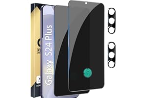 CWQZGUF [2+2 Pack] Galaxy S24 Plus Privacy Screen Protector, 2 Pack Privacy Tempered Film with 2 Pack Camera Lens Tempered Glass, High Clarity, Anti-Spy Protection for Samsung S24 Plus 5G Screen Protector