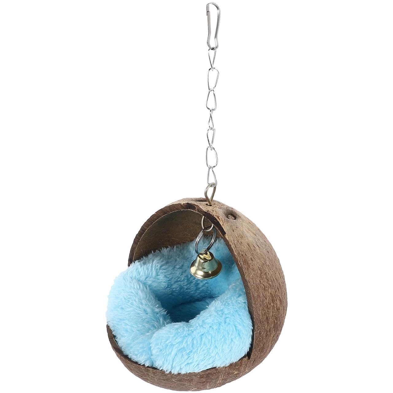 POPETPOP Coconut Shell Sleeping Bed Nest Cushion for Hamster Guinea Pig Squirrel Small Animal Warm Cozy Hideout 4.7 Inch