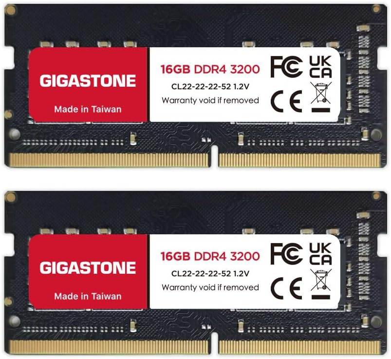 Gigastone 32GB Kit DDR4 3200MHz SODIMM 2x16GB Non-ECC 1.2V PC4-25600