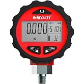 Elitech PG-30Pro Refrigeration HVAC Digital High Pressure Gauge 87 Refrigerants-14.5-800 PSI 1/8'' NPT
