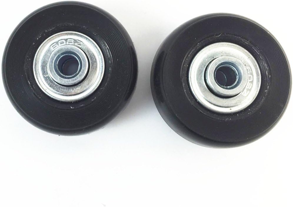 2 Set Luggage Suitcase Replacement Wheels Axles and Wrench Repair Set OD 43mm, Black - Image 3