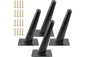 boyiksh 10 Inch Furniture Legs, Set of 4, Mid-Century Style Metal Replacement Legs for Chairs, Sofas, Cabinets, Tables, and DIY Projects