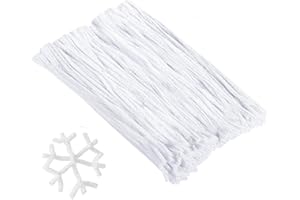 Cuttte Pipe Cleaners Craft Supplies - 300pcs White Pipe Cleaners Chenille Stems for Craft Kids DIY Art Supplies (6 mm x 12 inch)