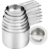AGIgear Measuring Cups Set,7 Pieces Stainless Steel Stackable Nesting Heavy Duty Measuring Cups,Perfect for Dry and Liquid In