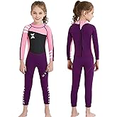 NATYFLY Kids Wetsuit, 2.5mm Neoprene Thermal Swimsuit, Full Wetsuit for Girls Boys and Toddler, Long Sleeve Kids Wet Suits for Swimming