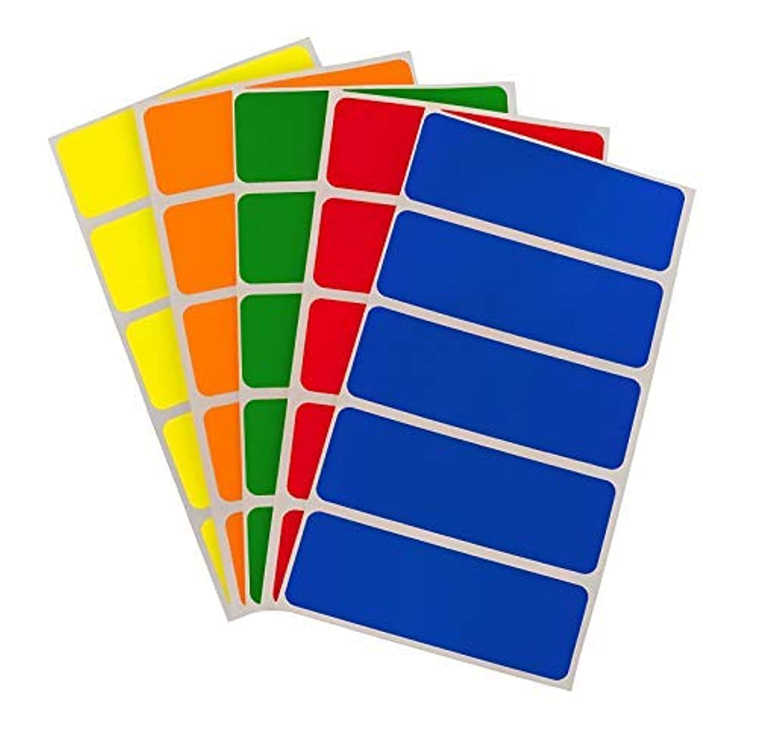 ChromaLabel 25 x 76 mm (1 x 3 inch) Permanent Colour-Code Rectangle Labels, 150 Stickers/Pack, Assorted Standard