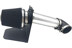 OBUYTO 4-Inch Cold Air Intake Kit with Heat Shield + Filter Compatible for Dodge Magnum 2005-2008 ; Charger 2006-2010; Challenger 2008-2010; Chrysler 300 2005-2010 5.7L 6.1L V8 (Silver Tube & Black Filter)