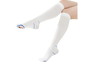 EVOPLECI Anti Embolism Compression Stockings for Women and Men Ted Hose Socks 15-20 mmhg Moderate Level With Inspect Toe Hole
