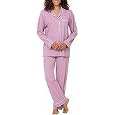 PajamaGram Pajama Set For Women - Pajamas Women Jersey Boyfriend, 100% Cotton