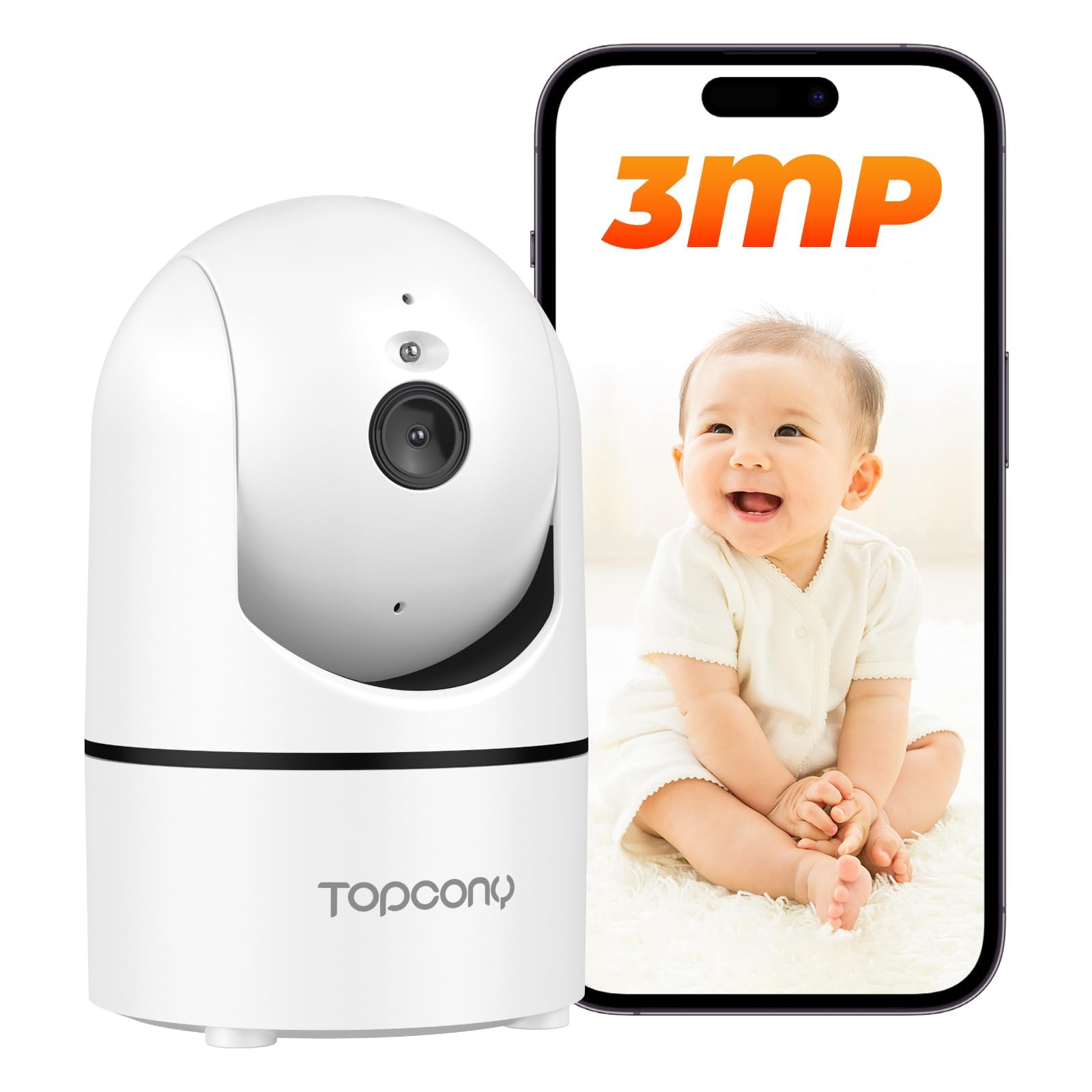 【Bluetoothペアリング・2.4Gと5GWiFi対応】ペットカメラ 300万画素 Topcony 2K画質 自動追尾 24時間録画 iPhone/Android スマホで見れる 遠隔操作 パン355° チルト115° PTZ首振り 赤外線暗視 双方向会話 Alexa連携 カード/クラウド 人体/音声/動体検知 警報通知 家族共有 猫犬 赤ちゃん 年寄り介護 留守番 見守り 室内防犯 安全認証商品画像