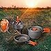 WINDFIRE Camping Cookware Backpacking Gear Outdoor Cooking Mess Kit 3 Pieces Portable Lightweight Pot Pan Tea Kettle Cooking Equipment Outdoor Hiking, Picnic, Trekkingthumb 1