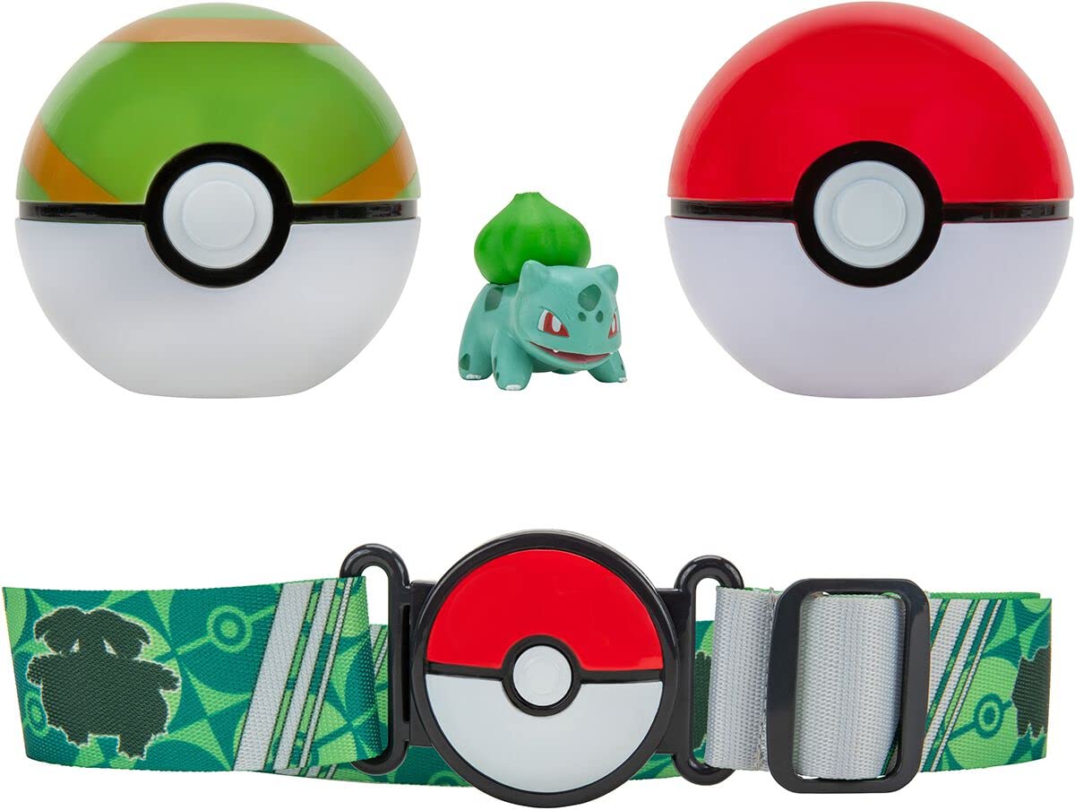 Pokémon Clip 'n' Go Poké Belt Set - Poké Ball, Nest Ball And Bulbasaur #1 Unisex Action Figure Standard