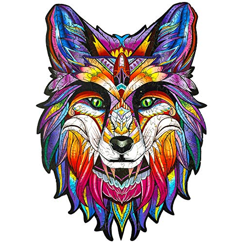 Hanlan Wooden Jigsaw Puzzle, 216 Piece Rainbow Fox Puzzle with