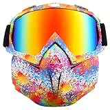 SPOSUNE Motorcycle Goggles Detachable Face