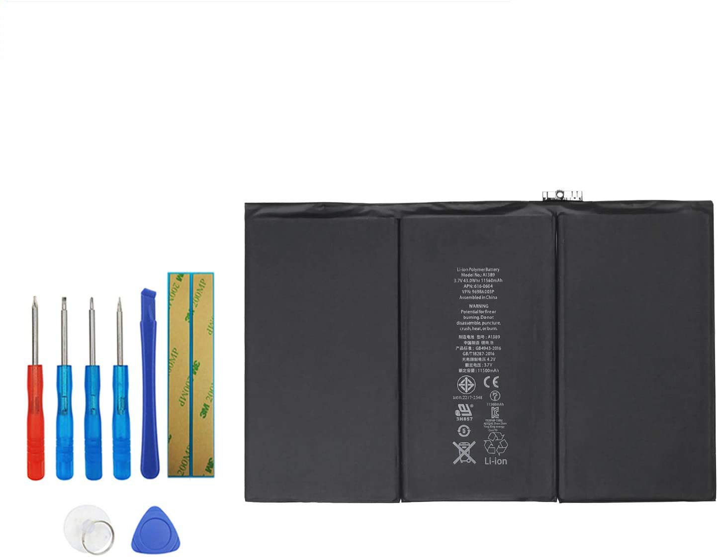 Upplus A1389 Battery Compatible for iPad 3 A1416, A1430 & iPad 4 A1458, A1459, A1460 616-0586, 616-0591, 616-0592, 616-0593, 616-0604 with Tool Kit