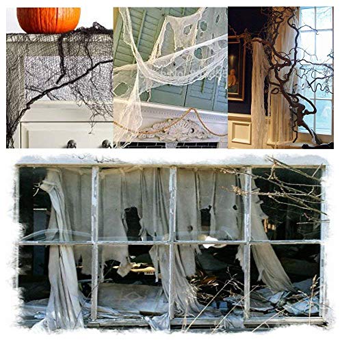 zhihu 2 PCS Super Size 180"-300" Creepy Halloween Creepy Gray Black Purple White Cloth for Halloween Party Supplies & Decorations (180inch, Purple)