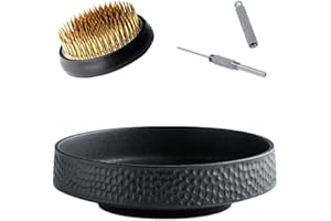 EGGONE Japanese Ikebana Vase Kit Flower Frog Floral Frog Japanese Flower Arranging Supplies Flower Container with kenzan 2-in-1 corrector & Kenzan - 2.4inch Flower Frog, Bowl Vase