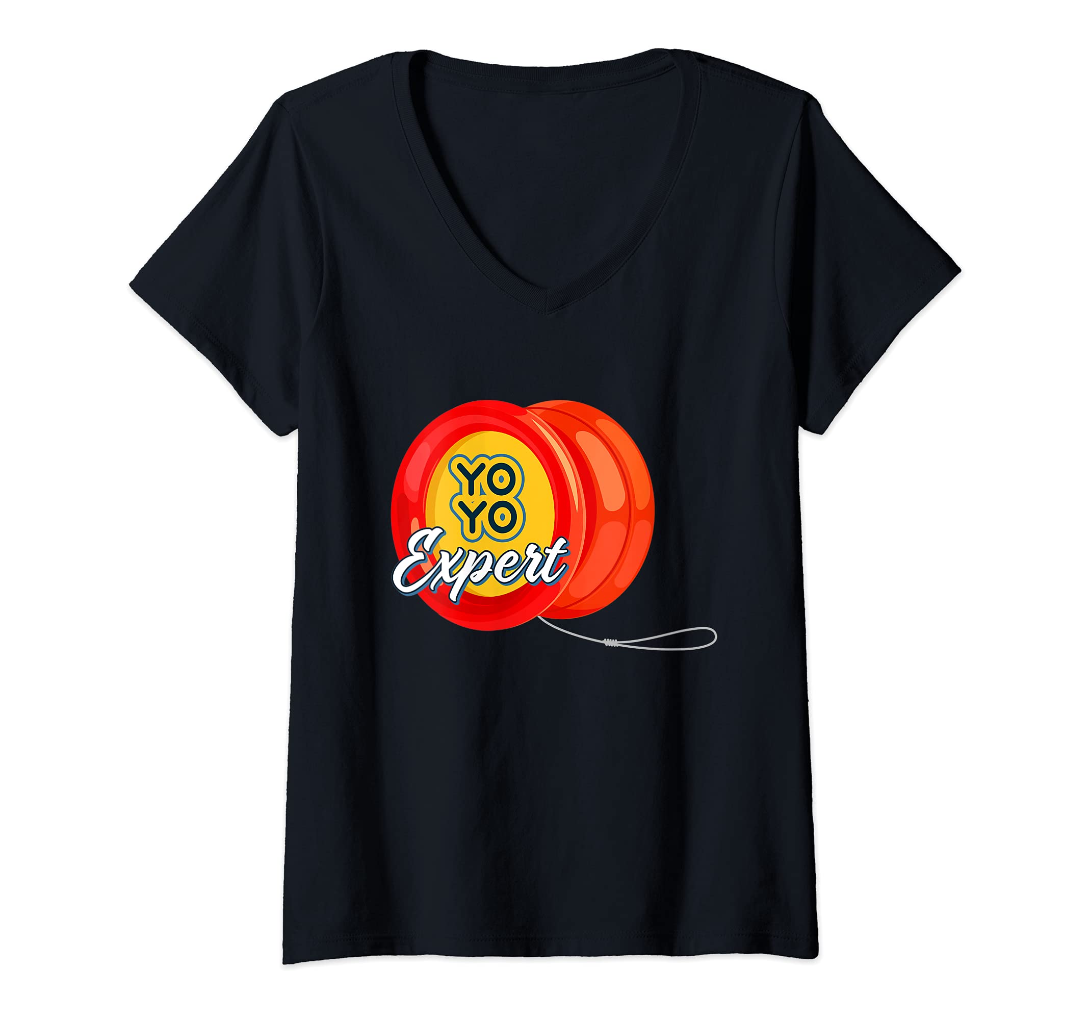 Womens Yoyo Expert Tricks And Exhibitions Adult Toy Yoyo V-Neck T-Shirt