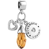 SBI Jewelry Birthday January-December Birthstone Charm Compatible with Pandora Bracelets Teardrop Heart Charms for Women Jewelry Gifts