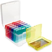 CraftGenes Photo Organizer, 16 Inner 4''×6'' Photo Storage Containers With Handle For Crafts Scrapbooking Stationery, Seed, Sewing