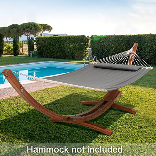 SUNCREAT 14 ft Wooden Hammock Stand Only, Heavy Duty Larch Wood Arc Hammock  Stand with Chains and Carabiners,