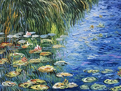 baccow - 2436" Texture Hand Painted Water Lily Pond 1914 Claude Monet Art Reproduction Framed Oil Painting On Canvas Wall Art for Living Room Bedroom Office Home decor - Thumbnail 5