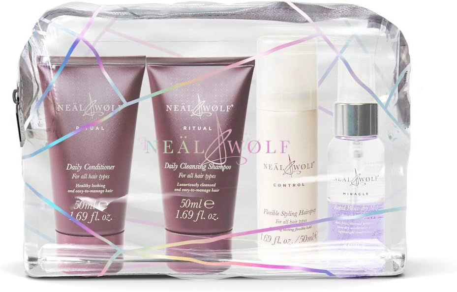 Neal & Wolf Mini Travel Size Shampoo Conditioner Hairspray Blow-dry Mist Set