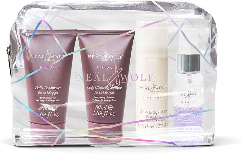 Neal & Wolf Mini Travel Size Shampoo Conditioner Hairspray Blow-dry Mist Set