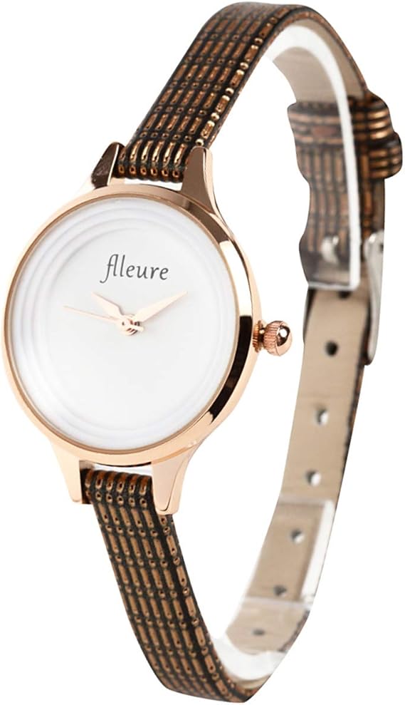 Amazon 腕時計 レディース 防水 レザー ブレスレット ウォッチ Vv17 ピンクゴールド ブラウン レディース腕時計 腕時計 通販