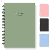 Verveorig Hardcover Cornell Notes Notebook for Note Taking, 7.2&rdquo; x 10&rdquo; | Spiral Aesthetic Study Subject Notebooks for School Work College Ruled Meeting Notes Book Studying Essentials, Green
