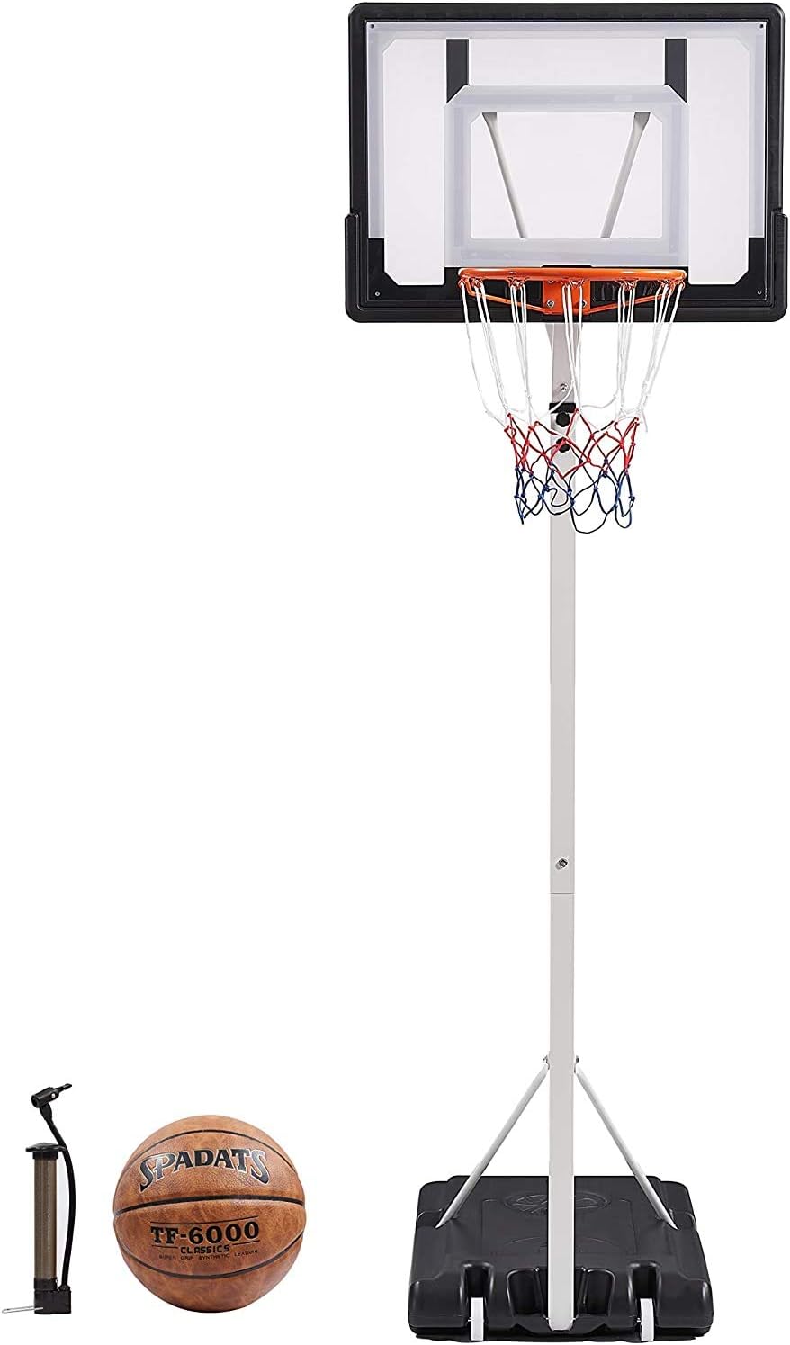 Cozyfit Portable Basketball Hoop & Goal Basketball System Basketball Equipment Height Adjustable 83”-125” Come with Basketball & Ball Pump for Youth Kids Indoor Outdoor Use (83) : Sports & Outdoors