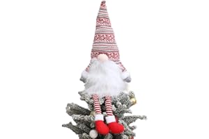 ZERATY Gnome Christmas Tree Topper,Gnome Christmas Ornaments Santa Gnomes Plush Party Decoration Ornament Supplies