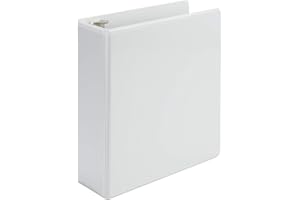Samsill Economy 2 Inch Mini 3 Ring Binder, Made in The USA, Round Ring Binder, Non-Stick Customizable Cover, White