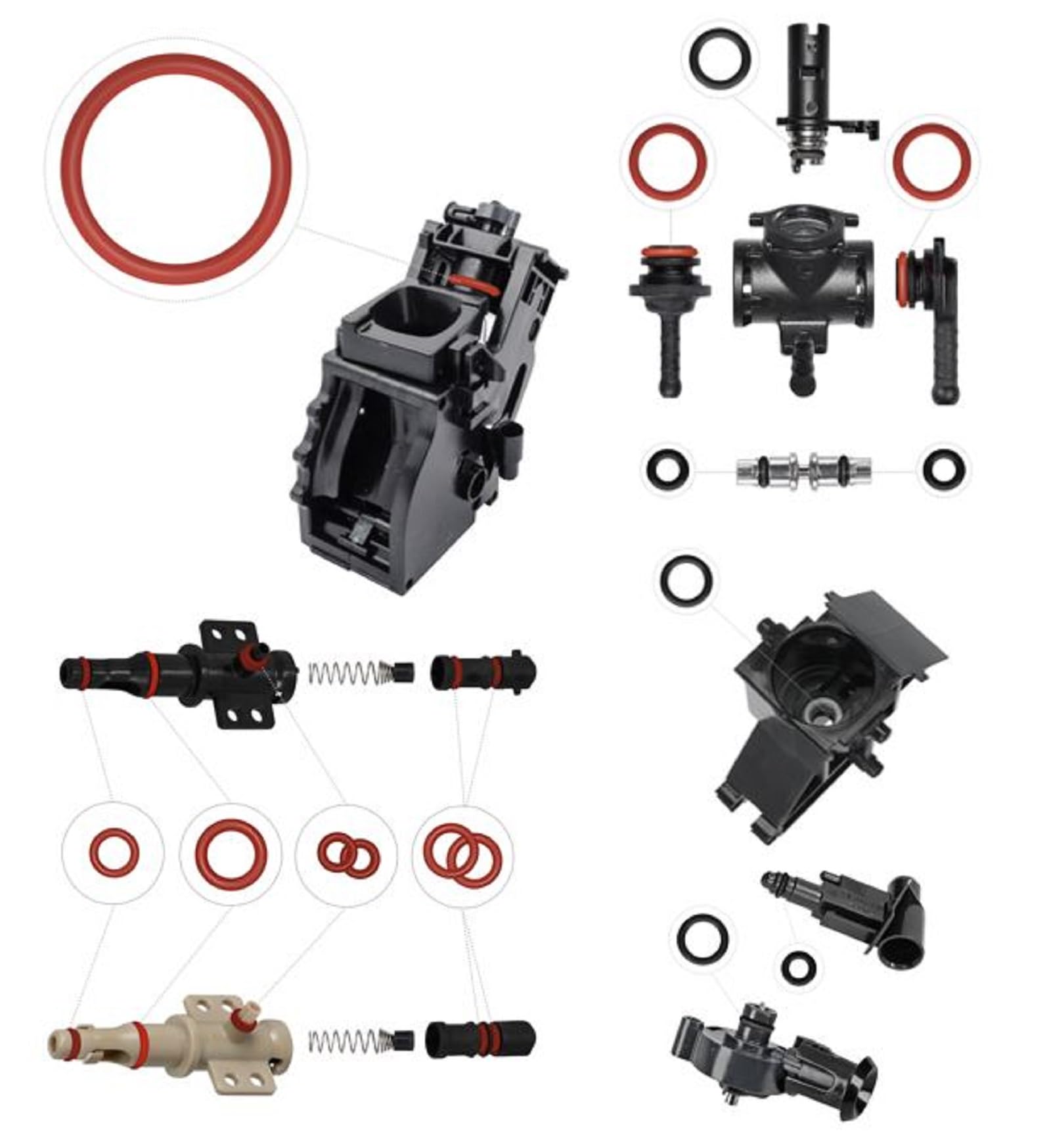 Seal O-Ring Maintenance Kit for Support Valve Steam Valve Brewing Group Outlet Valve Suitable compatible with Phillips Saeco Spidem Gaggia