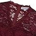Mmondschein Women Vintage 1930s Style 3/4 Sleeve Black Lace A-line Party Dress DarkRed S