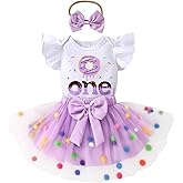 YOUNGER TREE Baby Girl 1st Birthday Outfits One Year Old Clothes Romper Tutu Cake Smash Skirt with Headband Baby Girl Gifts
