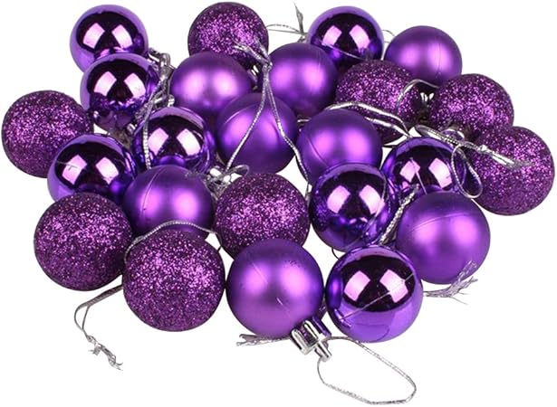 Decorazioni Natalizie Viola.Palline Per Albero Di Natale Oulii Sfere Palle Da Appendere Per Decorazione Natalizia 24pcs Con Scatola Viola Amazon It Casa E Cucina