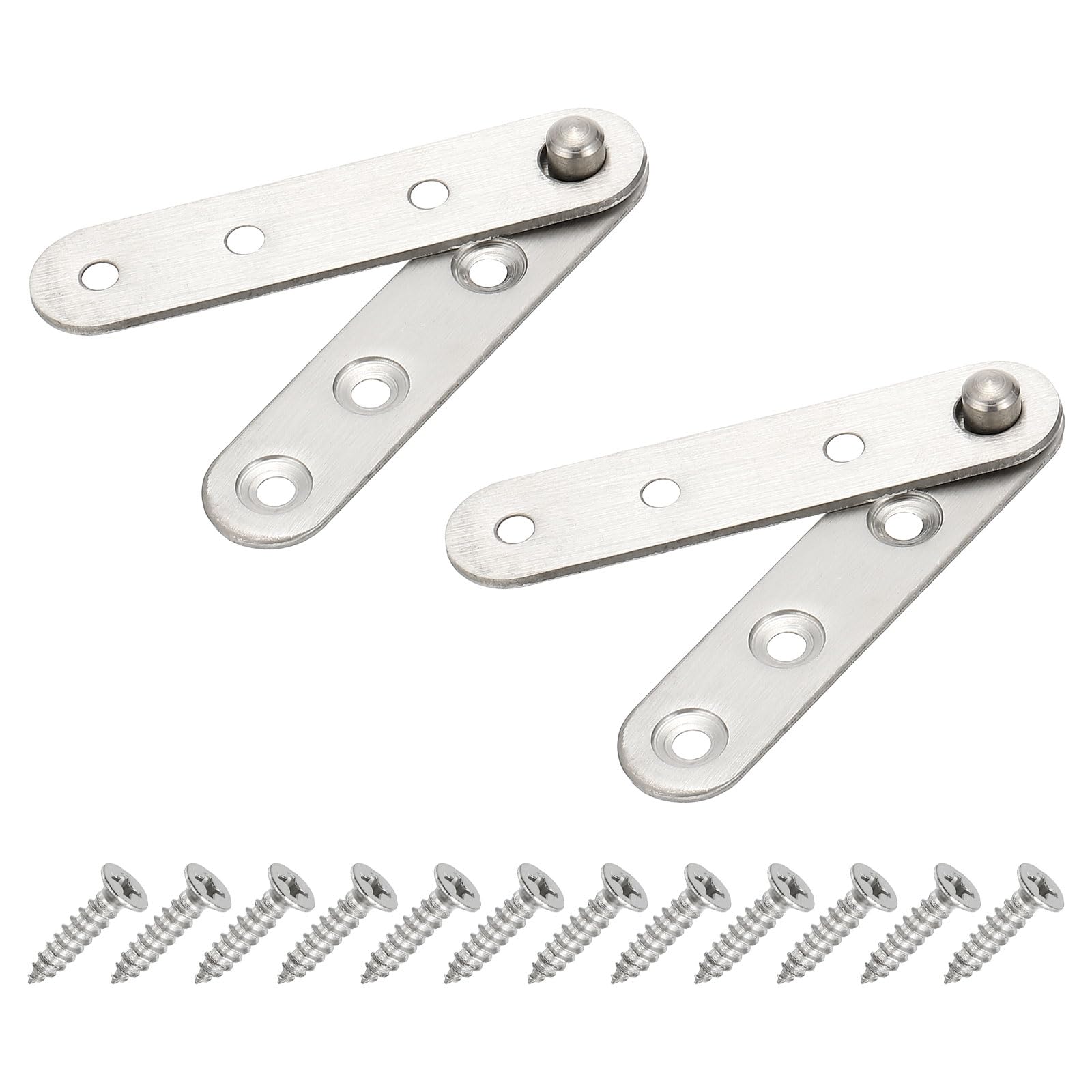 PATIKIL Door Pivot Hinges, 2 Set 360 Rotating Hidden Door Hinge Up Down Shaft Hardware M Size for Secret Door, Bookcases, Silver Tone