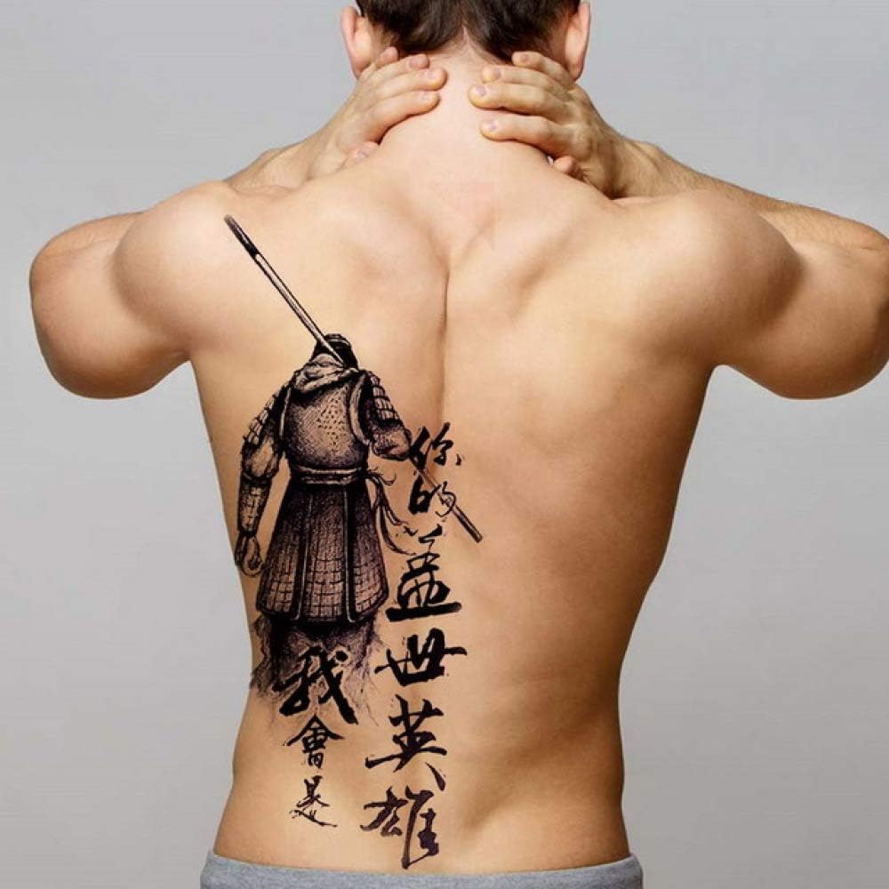Handaxian 3pcsDIY death design waterproof wolf tattoo woman body art chest back tattoo